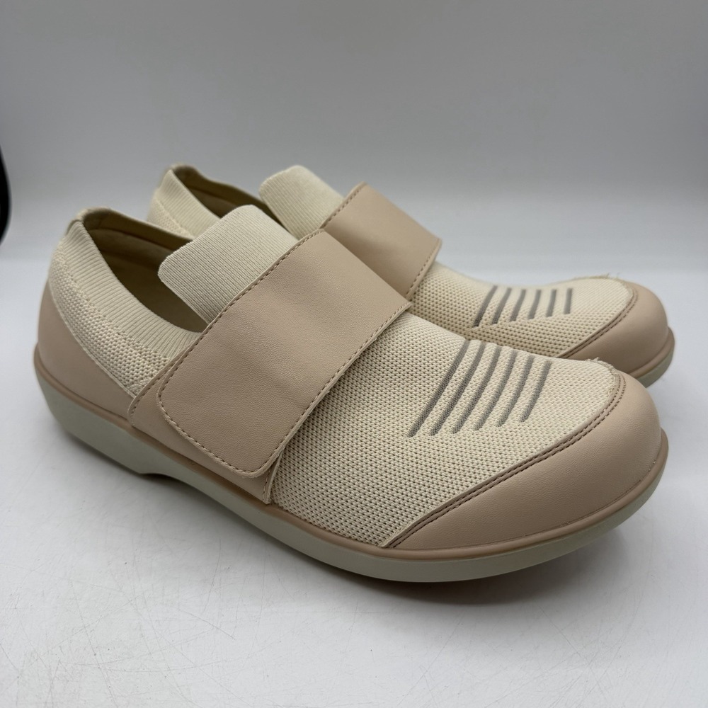 Alegria TRAQ Qwik Shoes Womens EU 41 US 10.5 Beige/Ivory Slip On Nursing Comfort